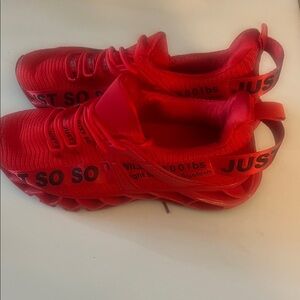 Vibrant Red Athletic Shoes for Men
